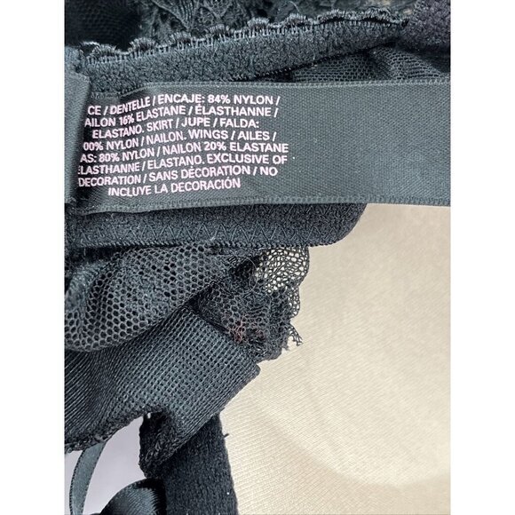 Victorias Secret Black Lace 34C Babydoll Lingerie Gold Accents Chemise 329863093 - Picture 9 of 10